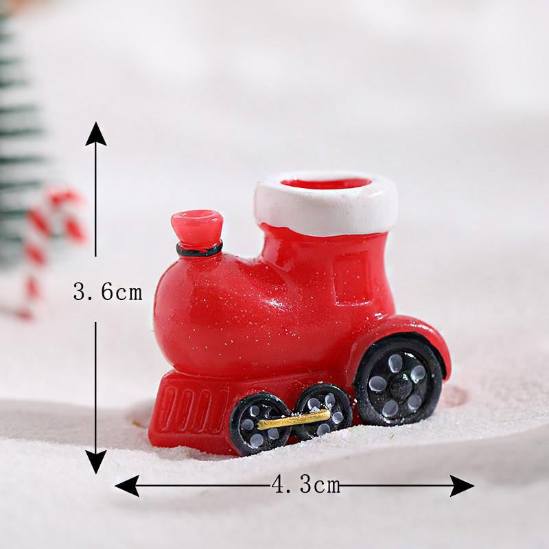 Adorable Christmas Resin Figurine Set With Santa Claus And Mini Snow Scene Accessories