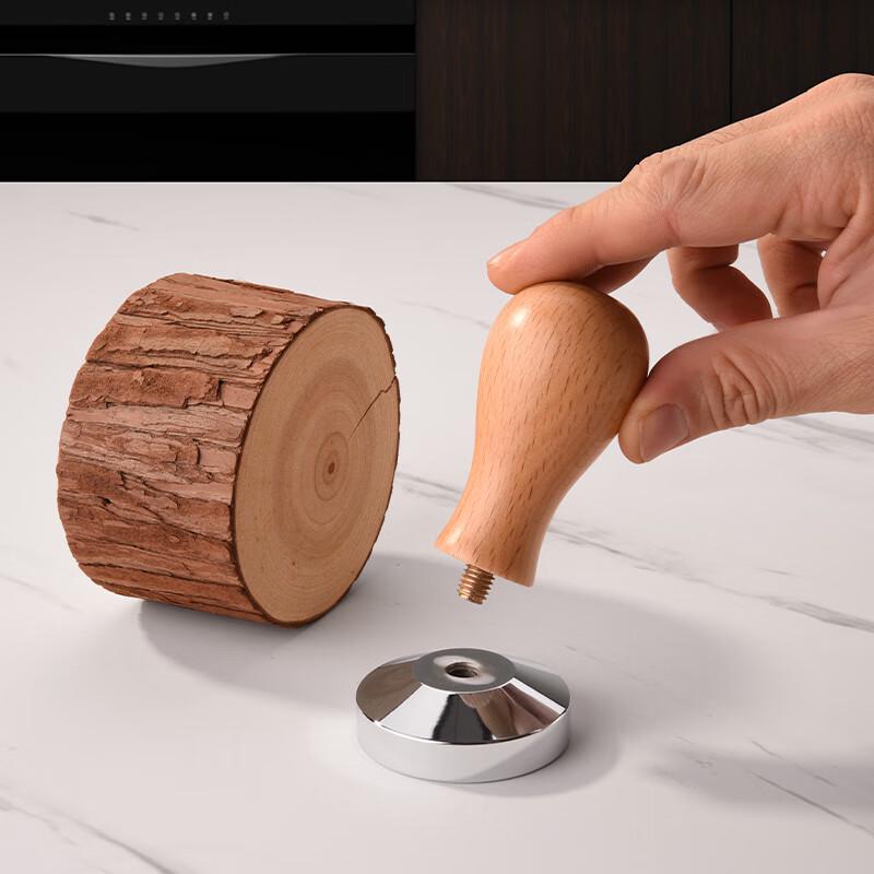 Circle Joy 51mm Wooden Handle Coffee Tamper