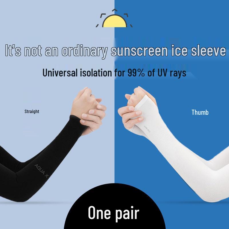 Ice Silk Sun Protection Arm Sleeves for Men & Women: Breathable UV Shield for Cycling & Driving