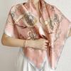 Silk-Feel 90x90 Women's Korean Style Spring/Summer Versatile Printed Square Scarf