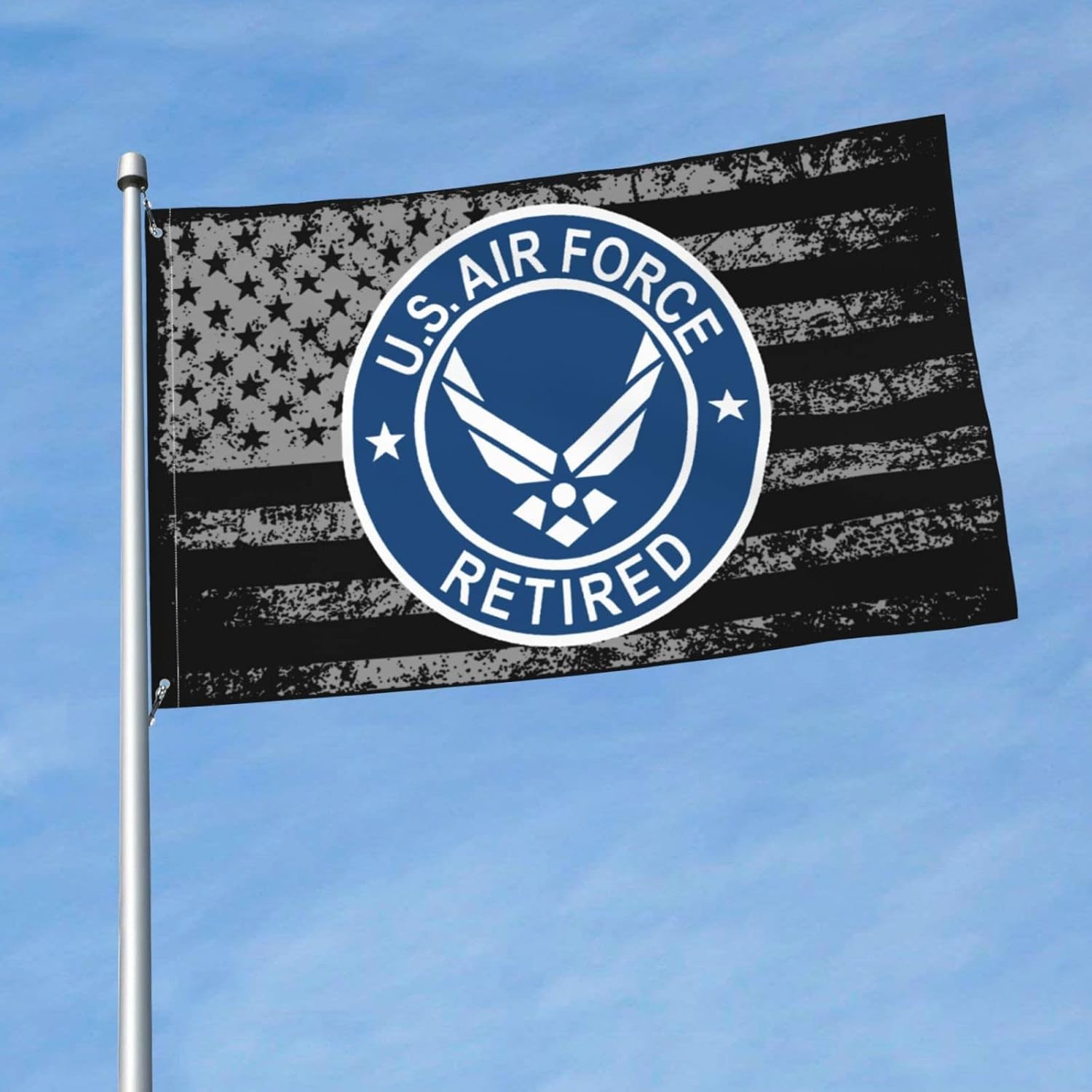Us Air Force Retired USAF Flag 3x5 Ft Garden Flag Double Sided Outdoor Banner Yard House Home Decor Flag Fade Resistant