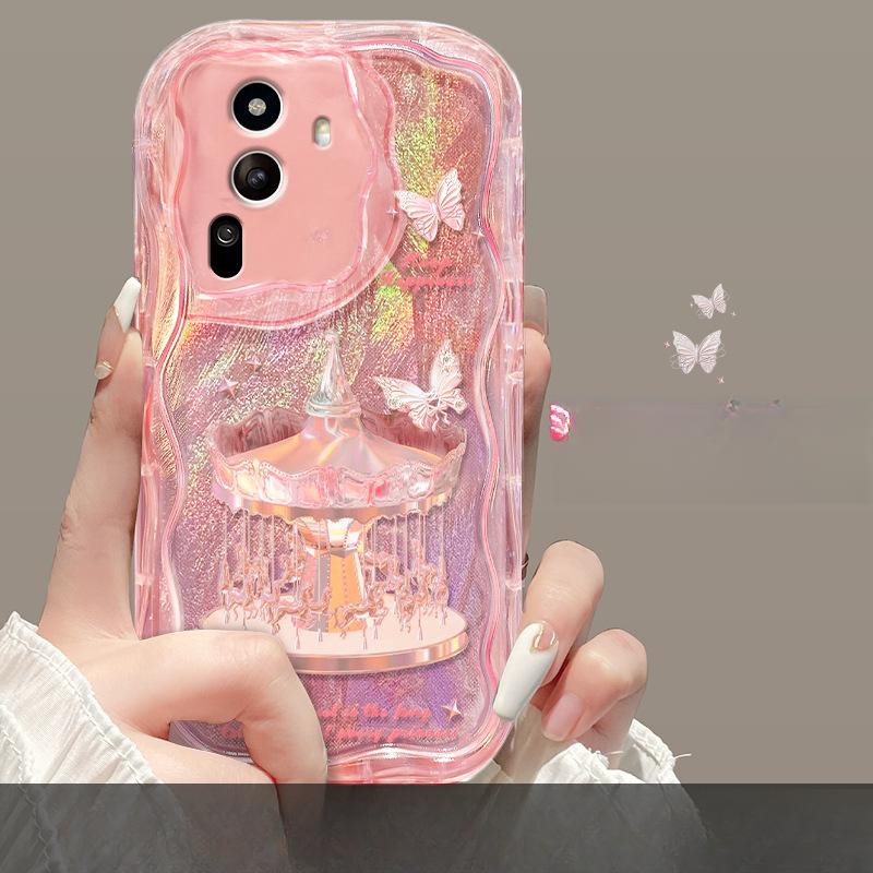 

Карусельная цепочка подходит для Apple 15promax Чехол для мобильного телефона Iphone14 Перо пряжа 13/12 Прозрачный силикон OPPO K9s