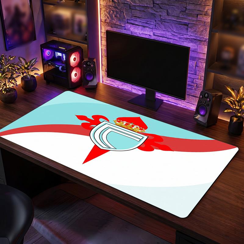 Celta Vigo FC Theme Pattern Mouse Pad, Soccer Logo Design XXL Gaming Desk Mat Non-Slip Computer Mouse Pad