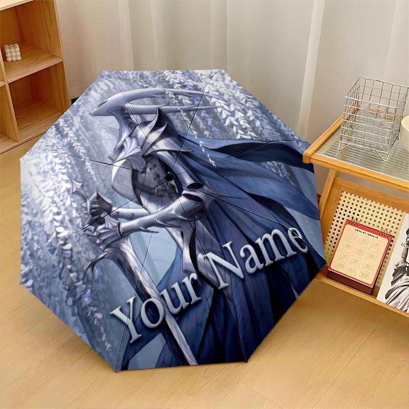 Custom Text Automatic 8 Bone Umbrella, Portable Sun Rain Protection UmbrellaHollow Knight