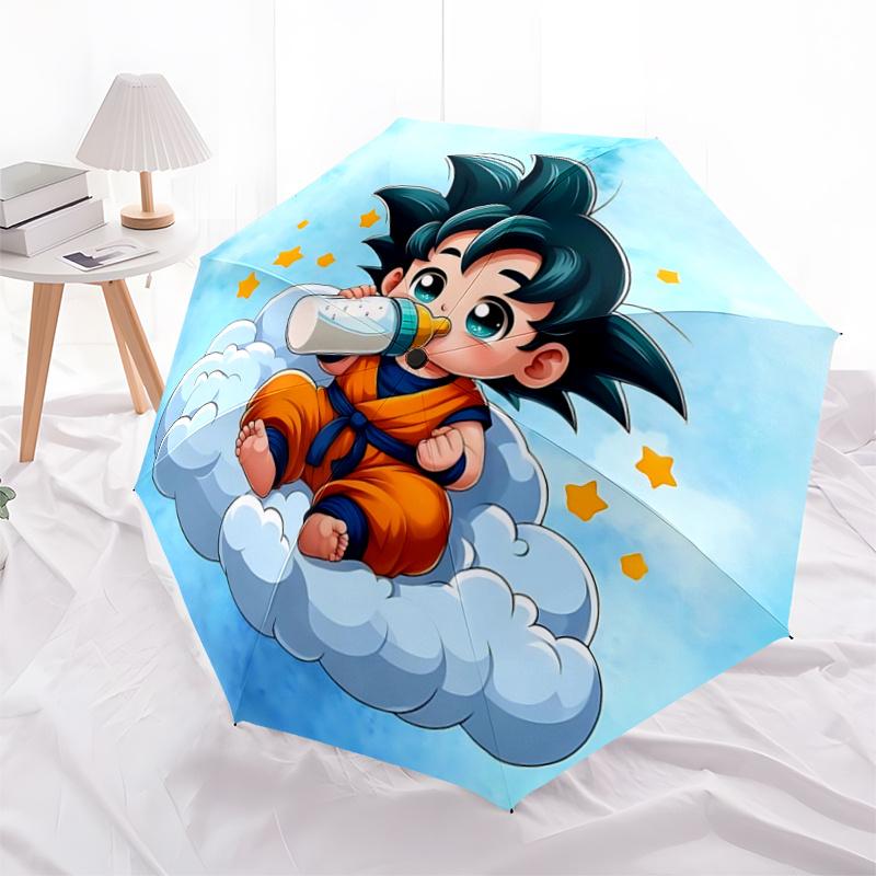 

1pc Adorable Son Goku Dragon Ball Automatic Umbrella Design, Cute Cartoon Pattern, Portable Outdoor Umbrella, Perfect, Holiday Gift for Fans.P003