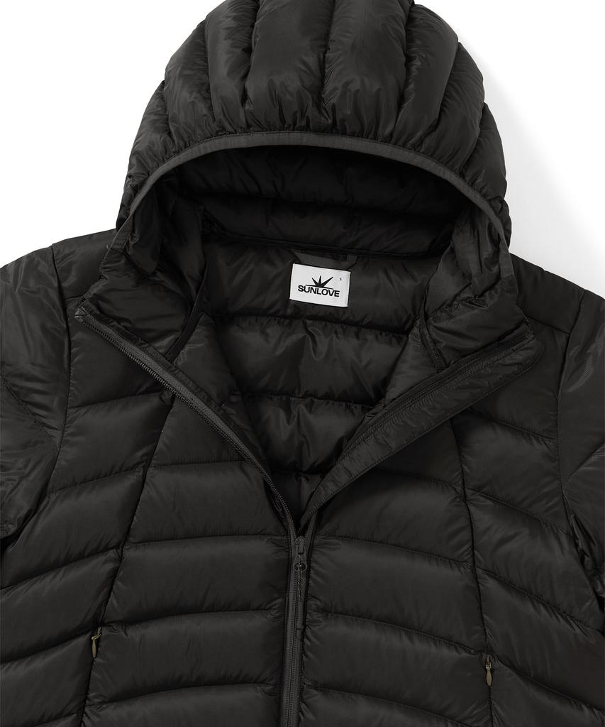 Sunlovetour Hooded Fly Light Down Jacket Charcoal