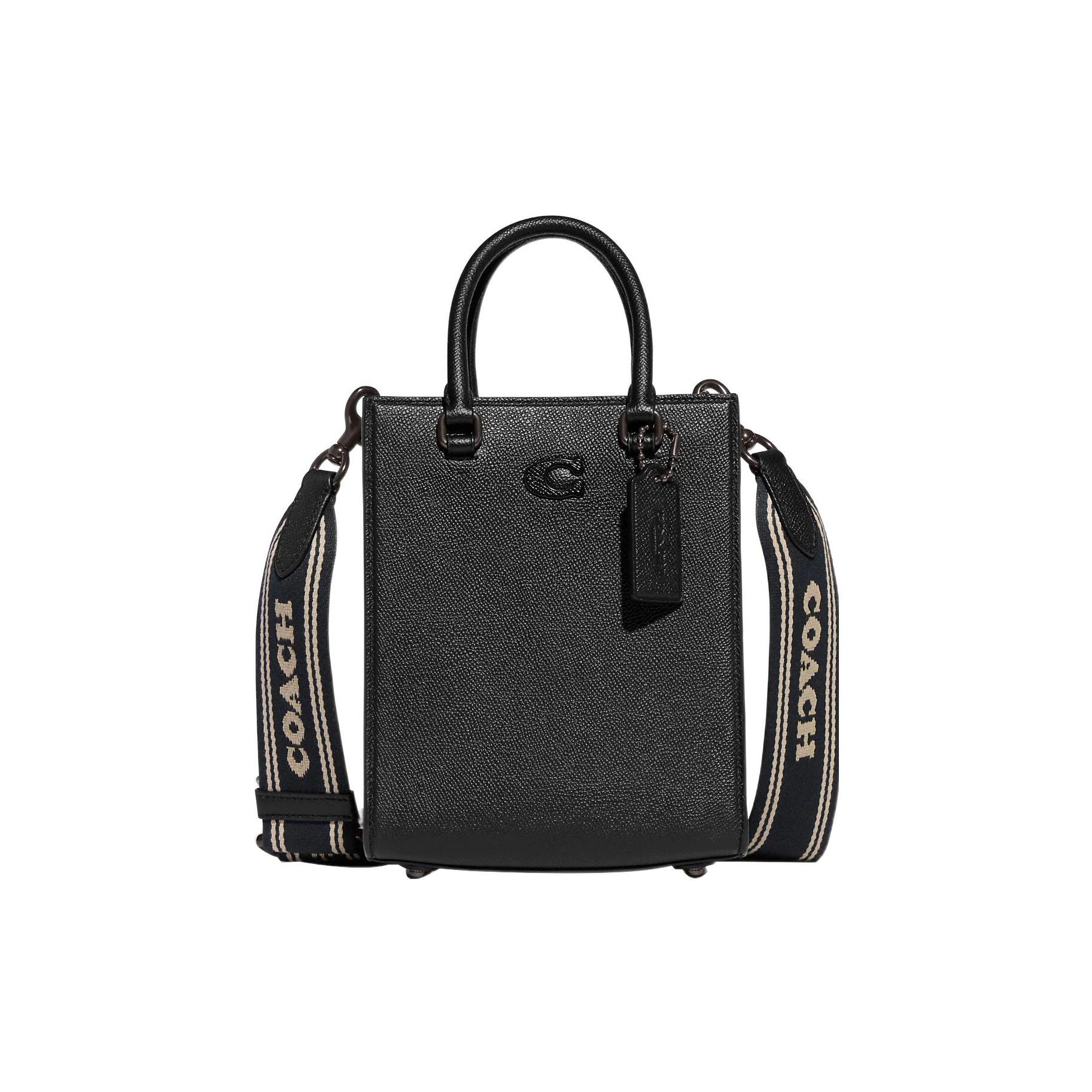 

Новая сумка-тоут COACH из коровьей кожи, сумка для покупок, маленькая женская черная сумочка CJ795-BLK 16.0*8.1*20.1CM