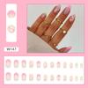 24Pcs Purple Floral Almond Ballerina Press On Nails Medium Detachable False Nail Tips With Fresh Flower Design For Manicure