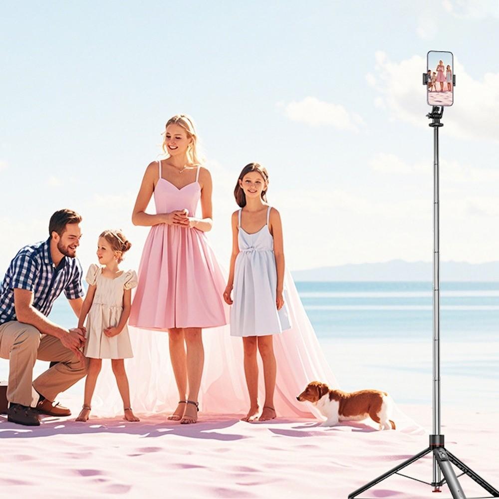 Phone Stand Auto Open Telescopic Selfie Stick 1.75 M Tripod Bluetooth Selfie Stick Handheld Adjustable Selfie Stick Stand Home