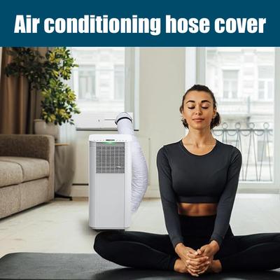 Air Conditioner Hose Cover AC Duct Insulation Wrap Portable Reusable Waterproof Sleeve with 3 Buckle Straps for Exhaust Vent