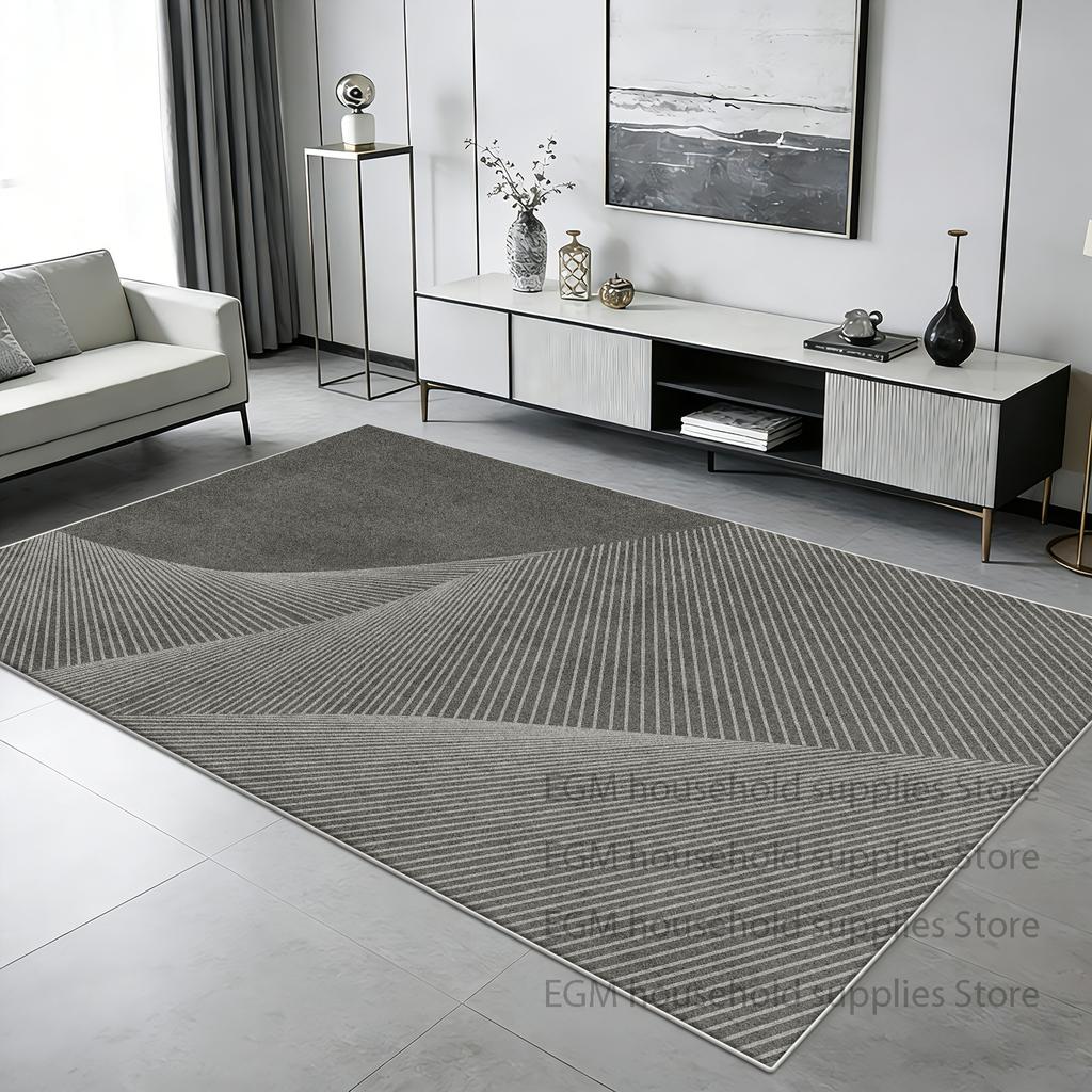 Nordic Striped Black Carpet Modern Living Room Decoration Large Area Rugs Soft Non-slip Washable Floor Mat for Bedroom Bedside