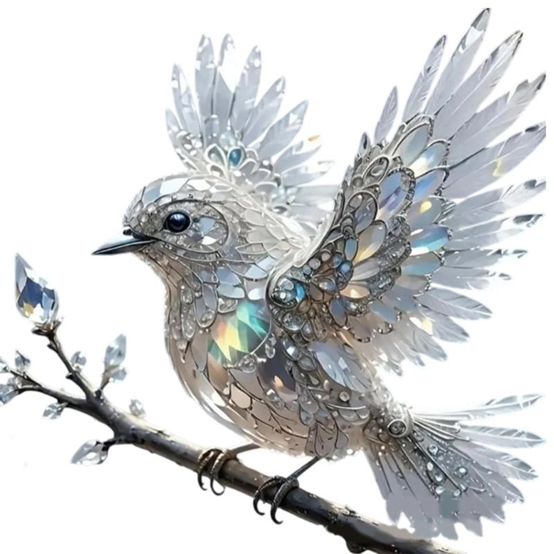 Colorful Acrylic Bird Pendant Crystal Like 2D Flat Hanging Ornament for Car Rear Mirror Charm and Window Decoration