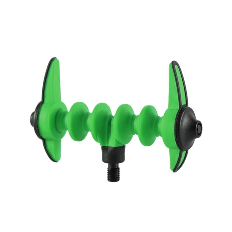

Fishing Rod Rest Head Portable Feeder Rod Stand Holder Fishing Tool Accessories 3/8 Thread Bracket Head Rod Holder S зелёный