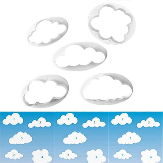 5Pcs Cloud Cake Cookie Biscuit Cutter Fondant Mold Decorating DIY Baking Tool
