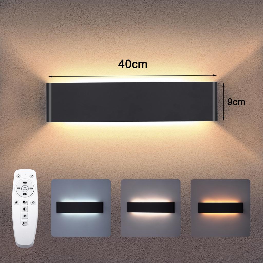 2.4G Remote Control Dimming Wall lamp LED 16W Wall Light Modern Wall Lamps Indoor Wall Lights Including LED Plate 110V-260V for