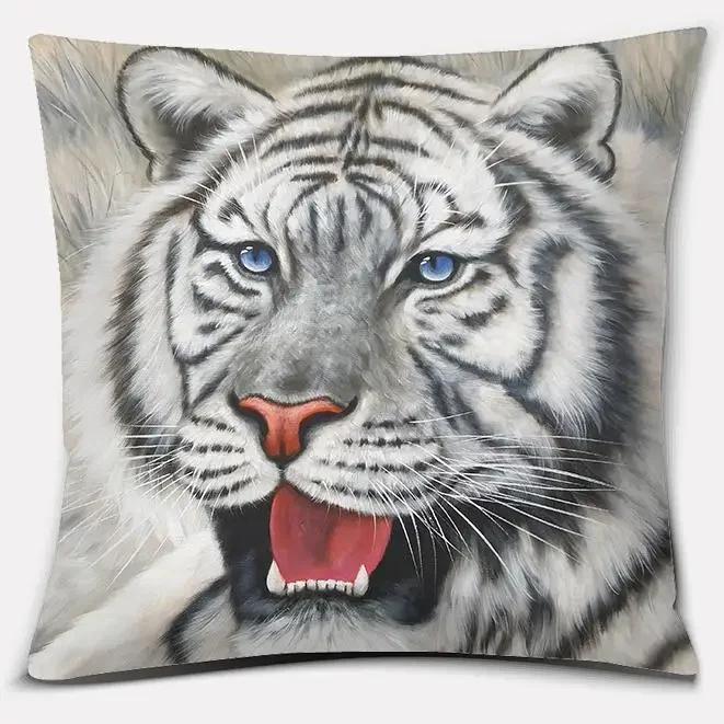 Tiger Lion Series Animal Pillow Gift Home Office Decoration Pillow Sypialnia Sofa Poszewka na poduszkę poszewka na poduszkę