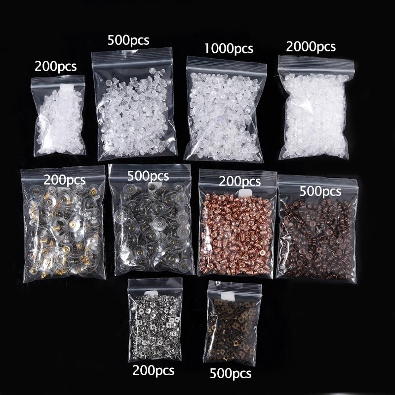 100-200pcs/Lot Rubber Ear Backs Stopper Earnuts Stud Earring Back Supplies For DIY Jewelry Findings Making Accessories Wholesale