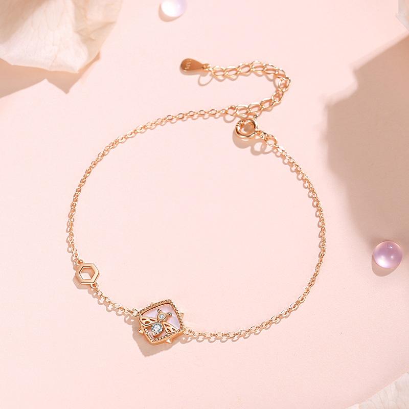 Tancise 925 Sterling Silber Zirkon Armband Schmuck Geometrische Perlenkette Gliederarmbänder Mode Feines Hochzeitsgeschenk für Freundin Frauen