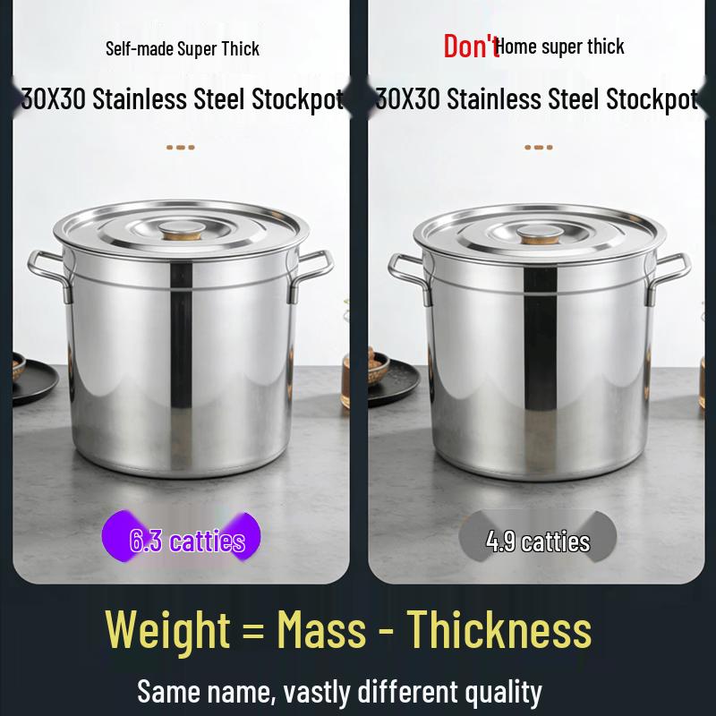JPHZNB Stainless Steel Commercial Soup Bucket Set with Lids