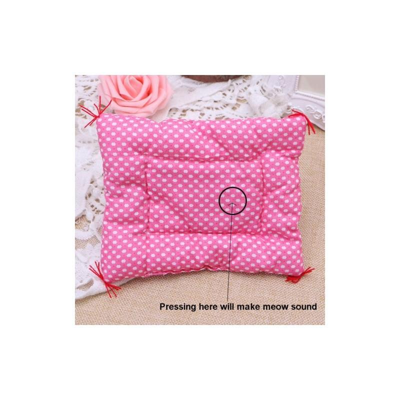 Adorable And Soft Plush Stuffed Toy Cute Sleeping Cat With Realistic Sound For Kids