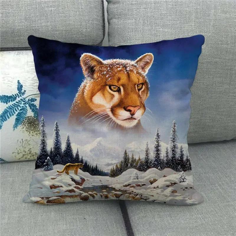 Lion Tiger Zebra pattern Double-sided Printed pillow cover Short plush Suitable living rooms bedrooms sofas throw cushion cover