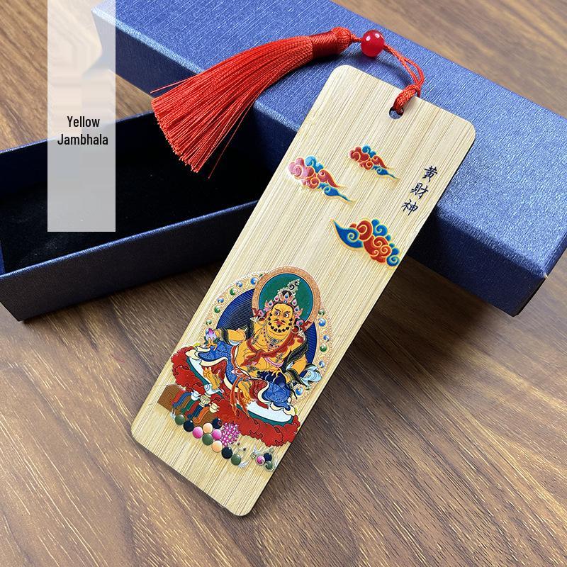 Nanmu Bamboo Bookmark - Buddha & Bodhisattva Series: Cultural Wooden Bookmark, Creative Design with Classical Bodhi Statue.