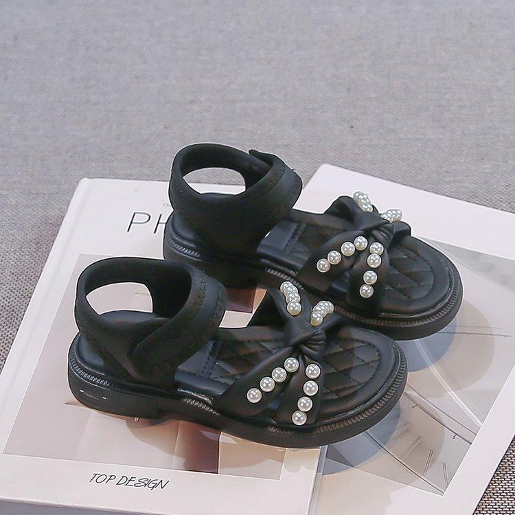 Summer Sandals for Girls Princess Pearl Teenager Girl's Sneakers Waterproof Barefoot Beach Shoes for Children
