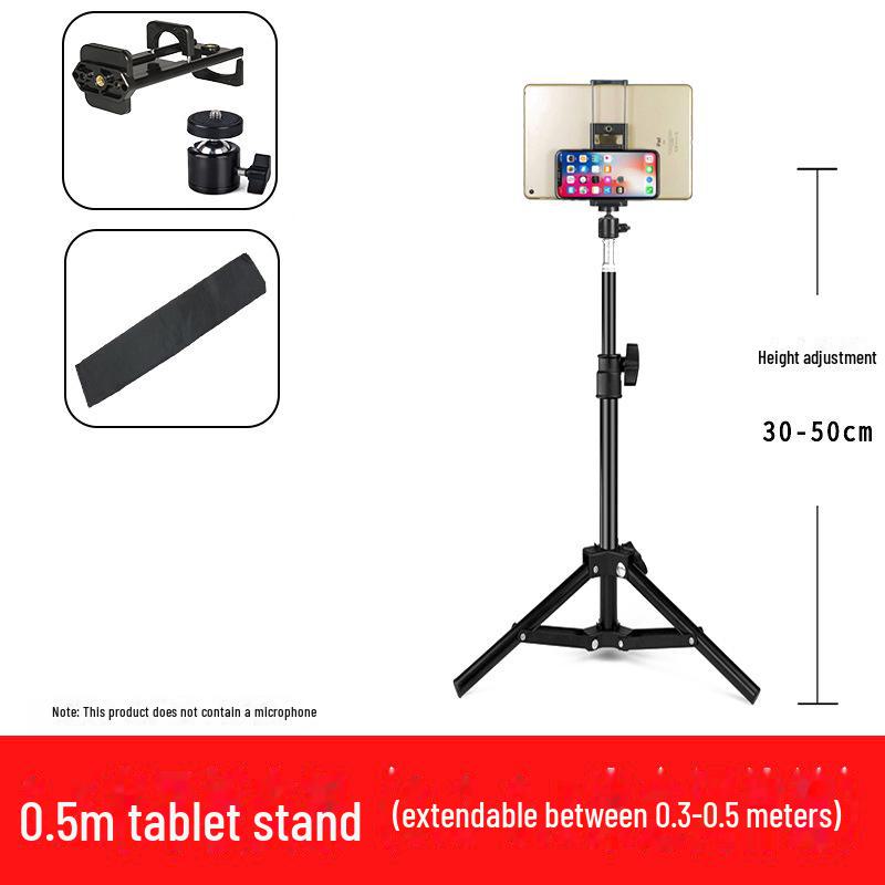Stativ pro tablet a mobilní telefon pro živé vysílání a fotografování 50CM + Gimbal + dual-purpose clip gray