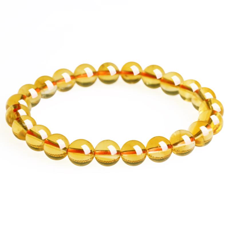 Natural Citrine Lucky Charm Bracelet 8-9mm