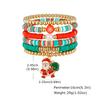 Christmas Bracelets, Charms Bell Snowman Xmas Tree Beaded Stretch Bracelets Set, Holiday Gift Jewelry For Women
