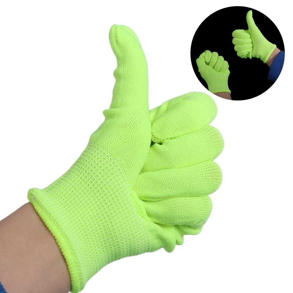 1 Pair Anti-Slip Green Gloves Durable Neon Glove Work Gloves Fluorescent Gloves  Party Supplies