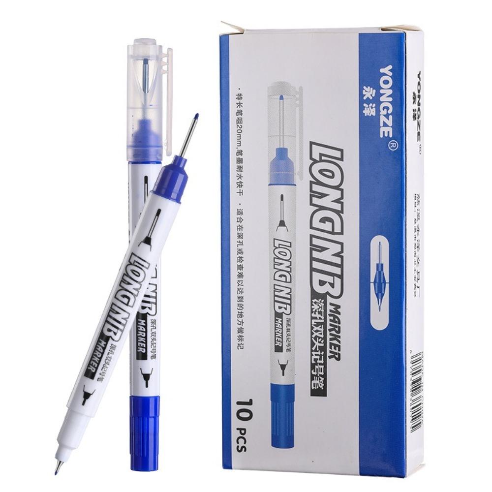 

4 цвета Строительный маркер Двусторонний маркер для глубоких отверстий Специальный для плотников Blue-10PCS