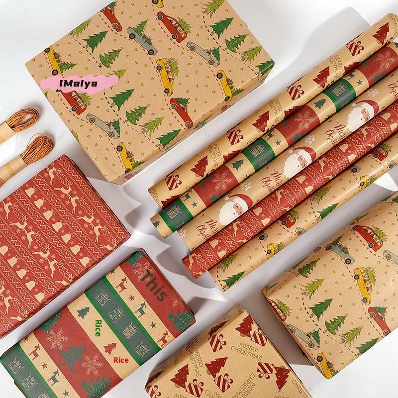 M-1 Roll Christmas Wrapping Paper - Cute Deer Design, Planners And Brokers, Suitable For Presents, Handmade Gifts, Gift Wrapping