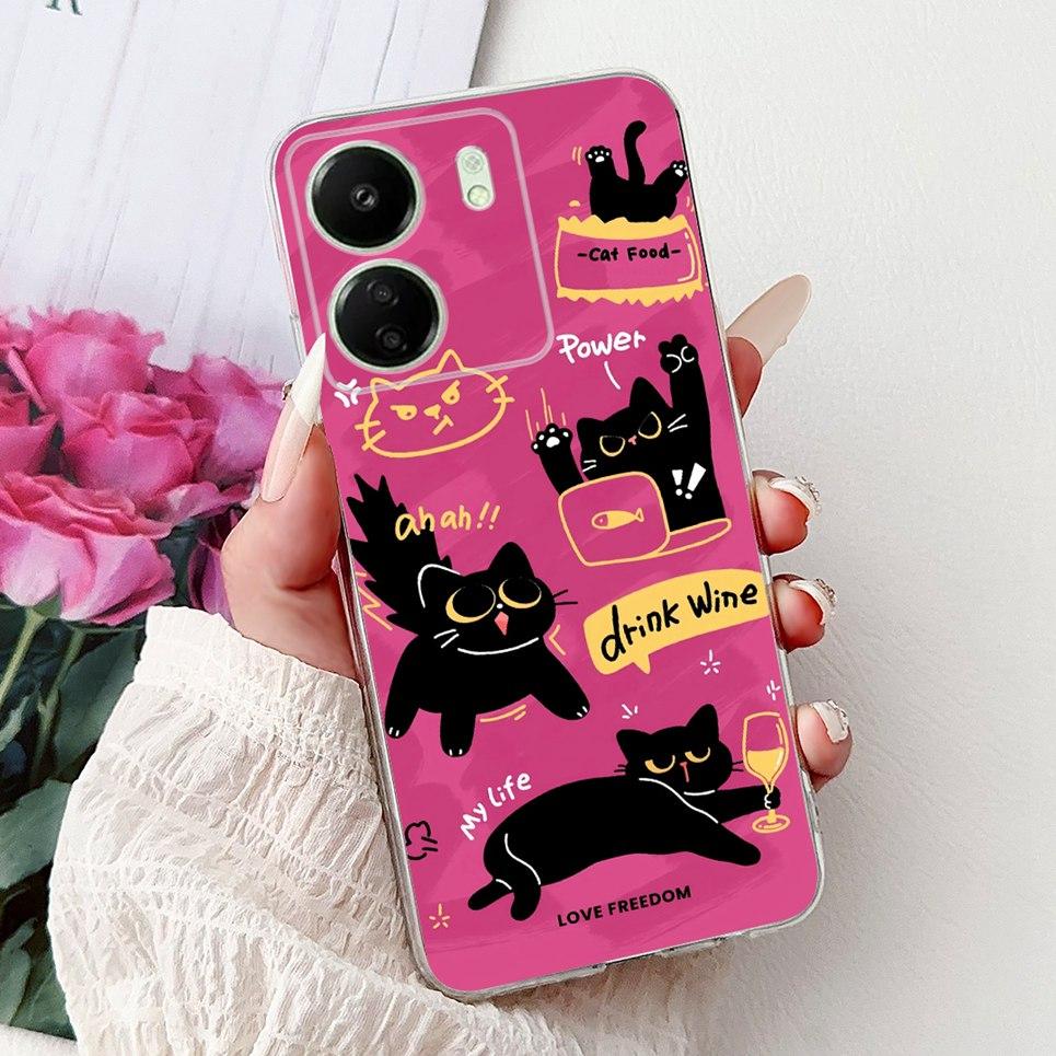 Cool Style Tiger Dragon Pattern Phone Case For Xiaomi Redmi 13c 4G 13c 5G Redmi13 Clear Soft Silicone TPU Back Cover Transparent