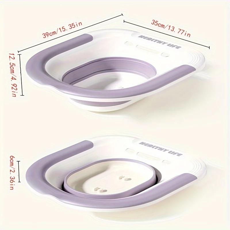 Bacinella per Sitz Bagno Pieghevole Senza Accovacciarsi Bacinella da Bagno Ginecologica Post-Partum Bacinella per Lavaggio Glutei per Donne Incinte a Casa