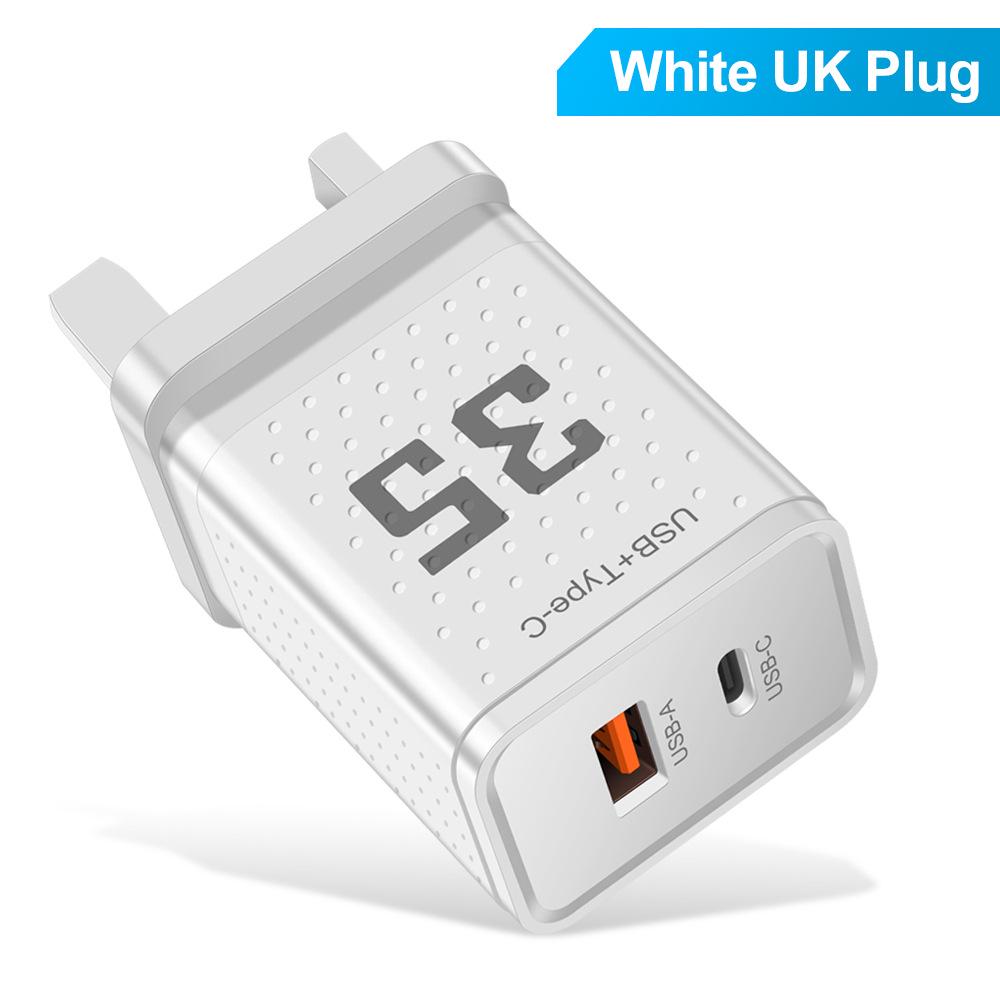20W 3A Dual PD+USB Charger with US/EU/UK Plugs