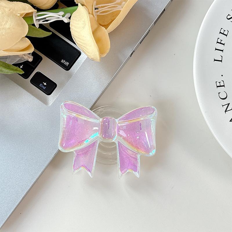 

Wind Creative Colorful Laser Bow Simple Three-Dimensional Ring Retractable Desktop Phone Holder Airbag Folding