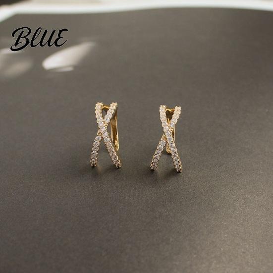 Non-pierced Ear Clip 1Pc Women Cuff Non-Pierced Clip-on X-Shaped Rhinestone