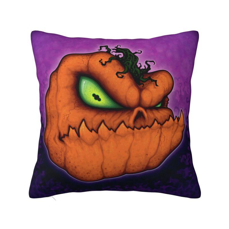 Custom Halloween Pumpkin Witch Skull Pattern Pillowcase Luxury Cushion Cover Car Pillowcase