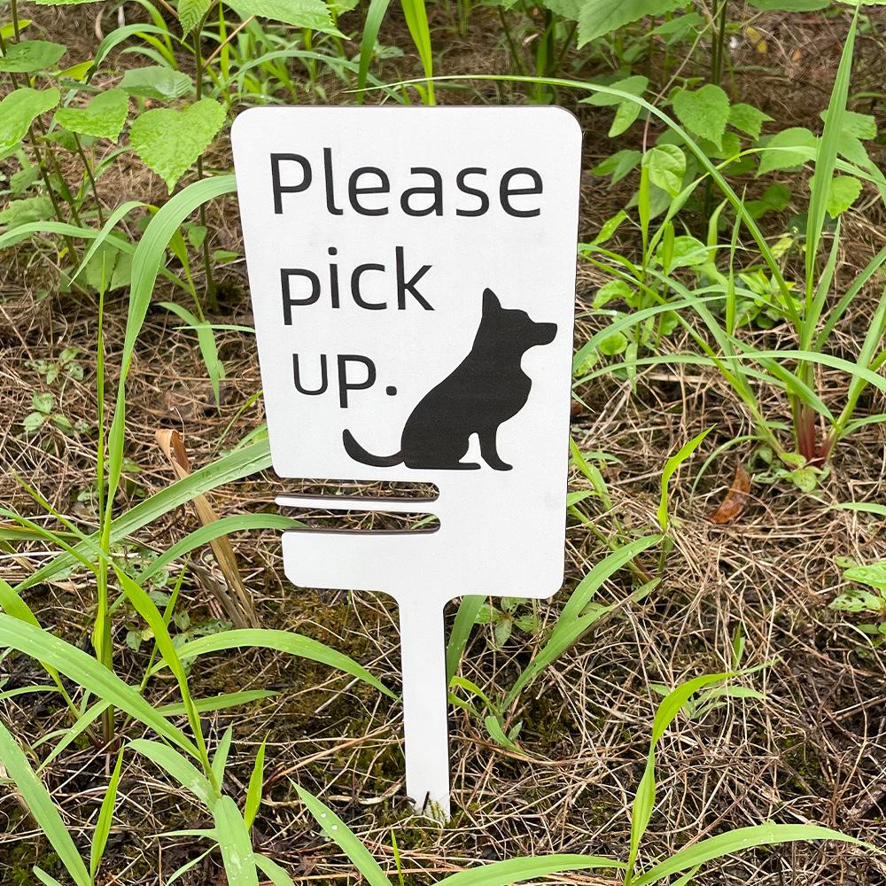 Placa para Fezes de Cachorro com Porta-Sacos Placas de Fezes para Exterior