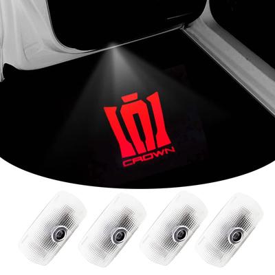 220 Series Crown Athlete Car Door Lamps with Logo and Courtesy Lights, Set of 4 with Tools, LED Logo Projection, Courtesy Lights, Door Welcome Lights,