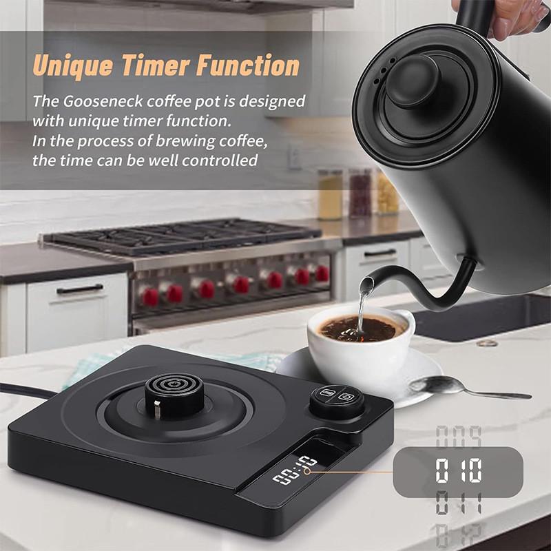 Gooseneck Electric Kettle Intelligent Thermostatic Electric Coffee Pot LED Display Temperature Control Water Boiler