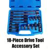 18Pieces Socket Extension Set with Clear Marking Size and Adapters for Efficient Mechanical Tasks in Confined Space