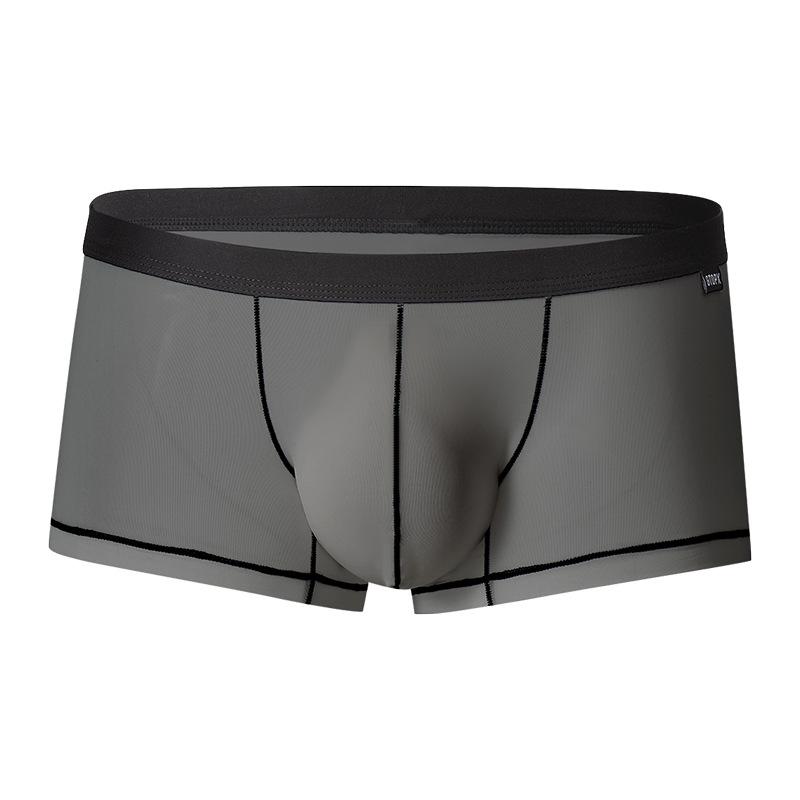 GTOPX Men's Single-Layer U-Convex Ice Silk Semi-Transparent Boxer Briefs