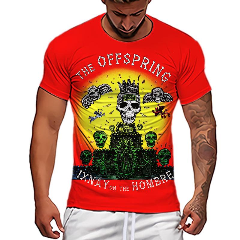 

Летний топ с круглым вырезом и 3D принтом забавного скелета, модная повседневная мужская футболка с коротким рукавом XS