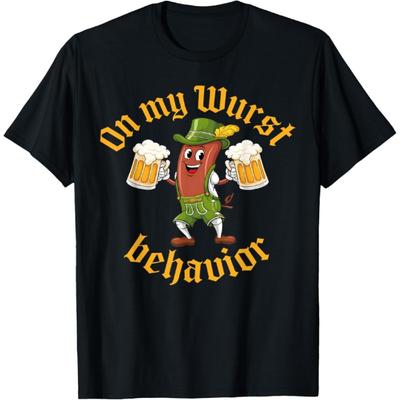 Oktoberfest Wurst Kostüm Lustiges Deutsches Bierliebhaber Outfit T-Shirt