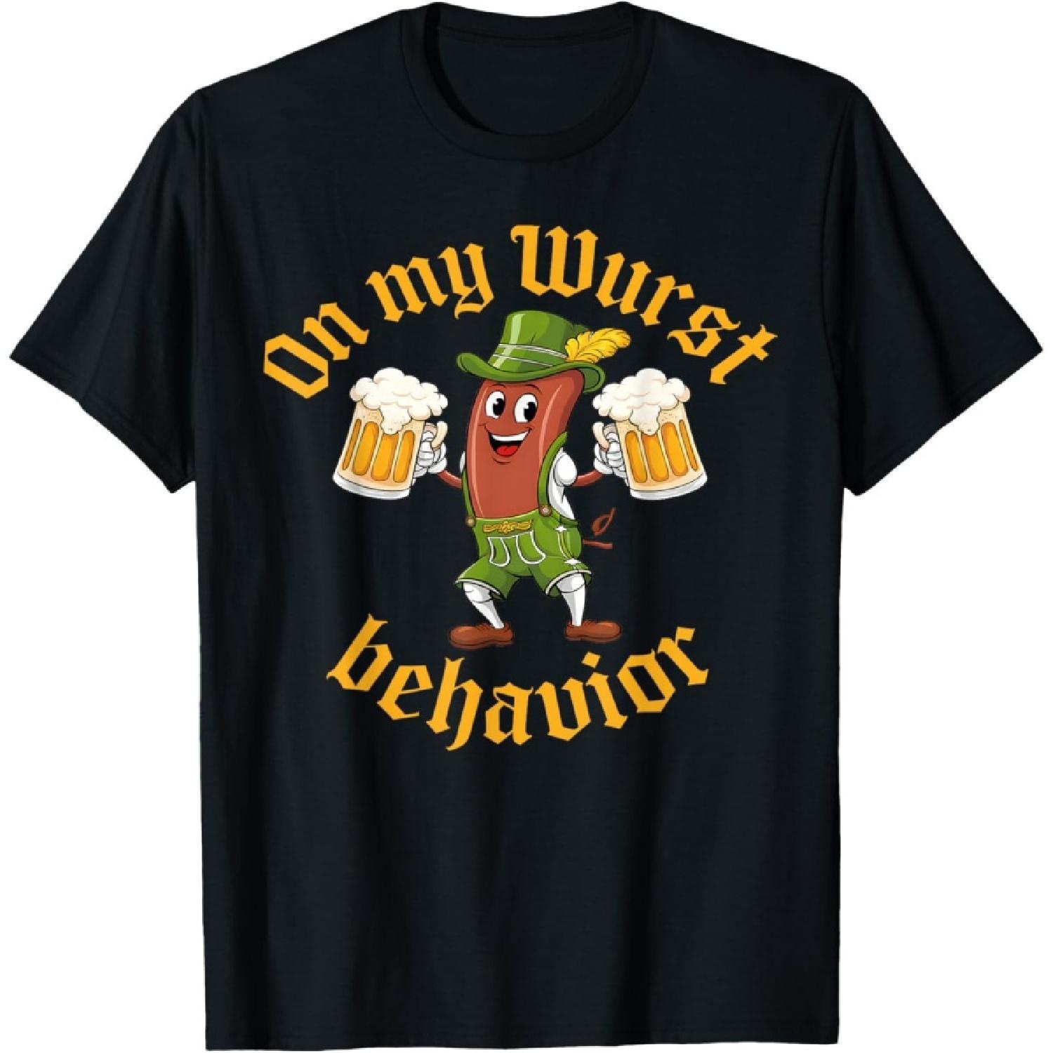 Oktoberfest Sausage Costume Funny German Beer Lover Outfit T-Shirt S