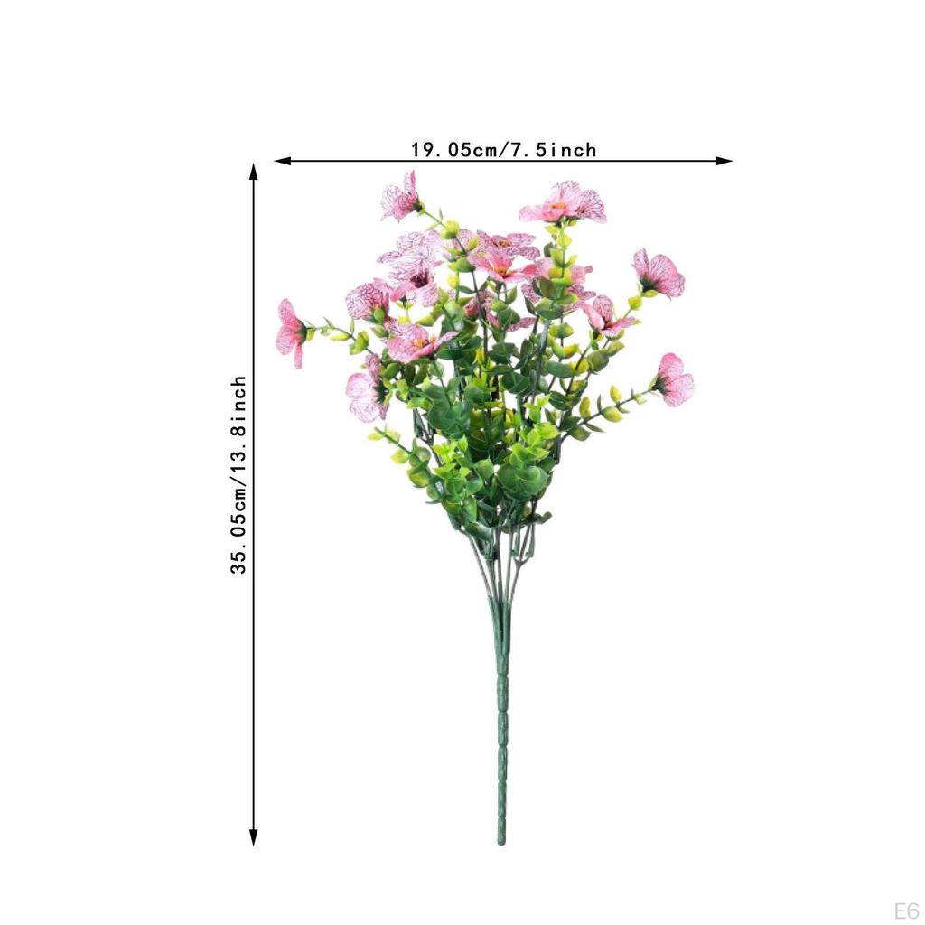 Artificial Violet Flower Bouquet Pick Fake Plant Faux Branch for Backyard