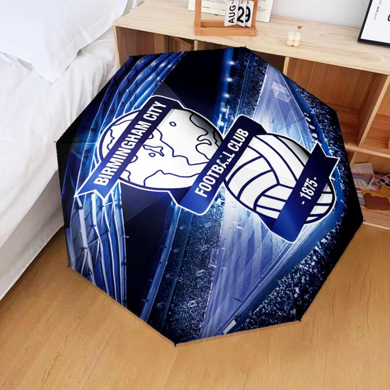 1PC Birming-ham Football Club Printed Umbrella Folding umbrella, automatic umbrella 8-Frame for Travel, camping Fan gifts Christmas Gifts