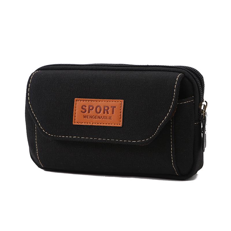 Multifunctional Canvas Waist Bag for Cell Phone, Coins, and Keys – Ideal for Outdoor Sports and Suitable for All Ages